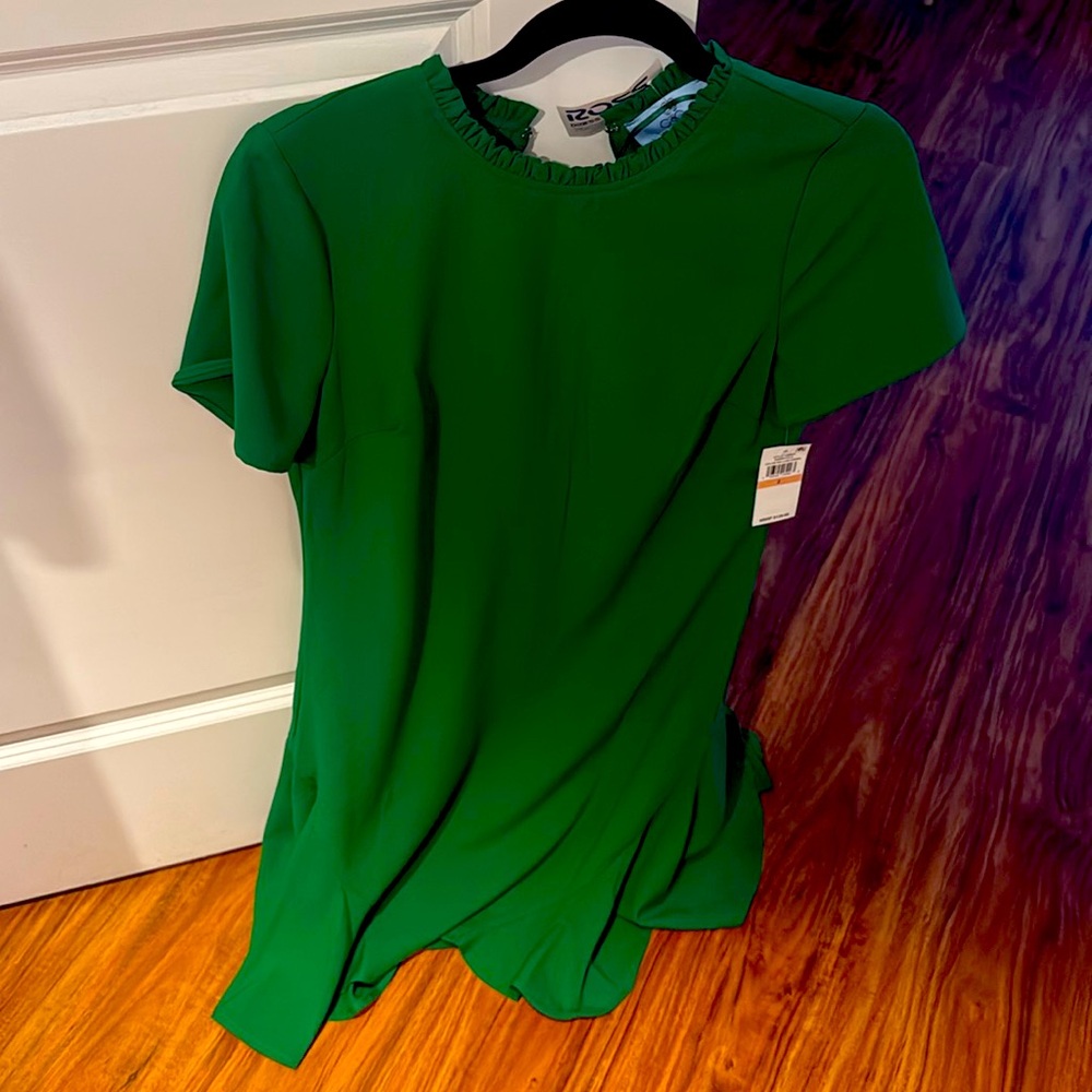 CREPE RUFFLED TRIM SHIFT DRESS NWT size 2